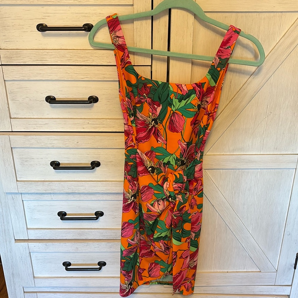Express floral wrap dress